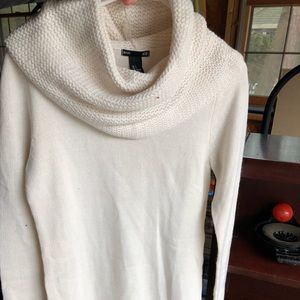 Cowl neck sweater dress